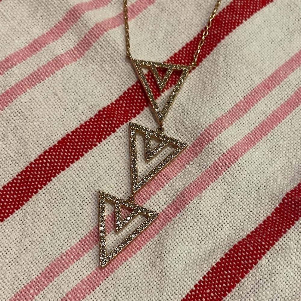 Stella & Dot Pave Spear Necklace in Rose Gold